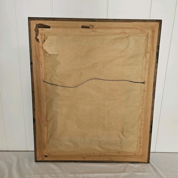 Vintage Picnic Floral Fruit Daisy Needlepoint Crewel MCM Completed Wall Unframed - Picture 6 of 10